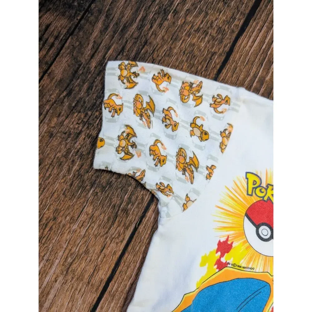 Vintage Youth Kids Pokemon Charizard Pajamas PJs Set Size 10 Shirt Pants Charman